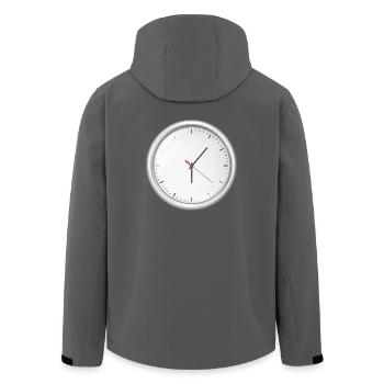 uhr zeit watch clock time hourglass sanduhr88 - Recycelte Männer Softshell-Jacke von Stanley/Stella - Anthrazit - Hinten - AI Model Male 185 light (185cm)