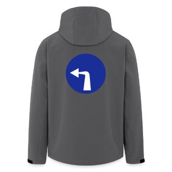 links abbiegen Schild Verkehr Geschenk Auto Idee - Recycelte Männer Softshell-Jacke von Stanley/Stella - Anthrazit - Hinten - AI Model Male 185 light (185cm)