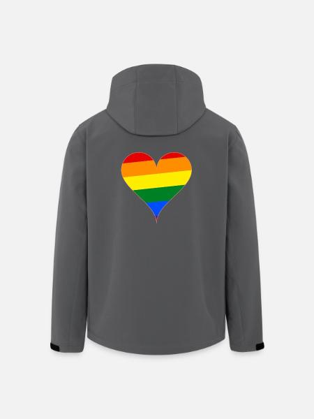 Herz Regenbogen Flagge Geschenk - Recycelte Männer Softshell-Jacke von Stanley/Stella - Anthrazit