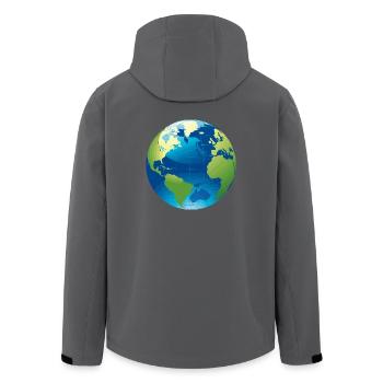 Globus - Weltkugel - Recycelte Männer Softshell-Jacke von Stanley/Stella - Anthrazit - Hinten - AI Model Male 185 light (185cm)