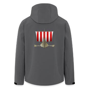 vikings wickinger warrior vikingboat boot47 - Recycelte Männer Softshell-Jacke von Stanley/Stella - Anthrazit - Hinten - AI Model Male 185 light (185cm)