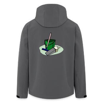 putzen cleaning putzfrau broom wischmop30 - Recycelte Männer Softshell-Jacke von Stanley/Stella - Anthrazit - Hinten - AI Model Male 185 light (185cm)