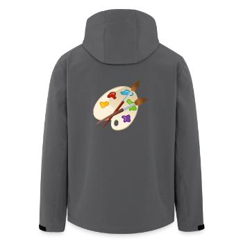 maler painter pinsel paint farbe artist color colo - Recycelte Männer Softshell-Jacke von Stanley/Stella - Anthrazit - Hinten - AI Model Male 185 light (185cm)