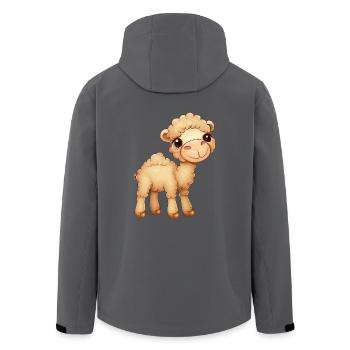 Flauschiges süßes Dromedar - Recycelte Männer Softshell-Jacke von Stanley/Stella - Anthrazit - Hinten - AI Model Male 185 light (185cm)