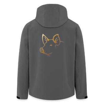 Schwein - Schweinekopf Bauernhof Tier - Recycelte Männer Softshell-Jacke von Stanley/Stella - Anthrazit - Hinten - AI Model Male 185 light (185cm)