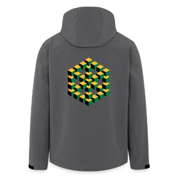 unmögliche Figur Escher Würfel Geometrie Phantasie - Recycelte Männer Softshell-Jacke von Stanley/Stella - Anthrazit - Hinten - AI Model Male 185 light (185cm)
