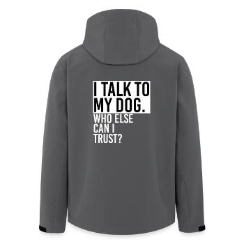 Rede mit Hund - Recycelte Männer Softshell-Jacke von Stanley/Stella - Anthrazit - Hinten - AI Model Male 185 light (185cm)