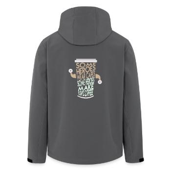 Kaffee Power Energie - Kaffee macht mich stark - Recycelte Männer Softshell-Jacke von Stanley/Stella - Anthrazit - Hinten - AI Model Male 185 light (185cm)