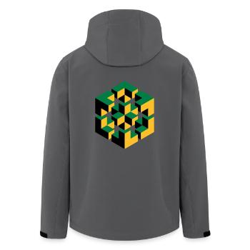 unmögliche Figur Escher Würfel Geometrie Phantasie - Recycelte Männer Softshell-Jacke von Stanley/Stella - Anthrazit - Hinten - AI Model Male 185 light (185cm)