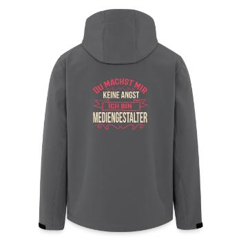 Mediengestalter Bild Ton Beruf T-Shirts Geschenk - Recycelte Männer Softshell-Jacke von Stanley/Stella - Anthrazit - Hinten - AI Model Male 185 light (185cm)