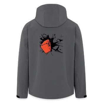 Brick crashes through - Men’s Recycled Softshell Jacket by Stanley/Stella - anthracite - Back - AI Model Male 185 light (185cm)