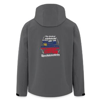 Geschenk Ich zuhoere in gedanken Liechtenstein - Recycelte Männer Softshell-Jacke von Stanley/Stella - Anthrazit - Hinten - AI Model Male 185 light (185cm)