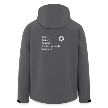 Geschenk Profi Klug Genial bin Trainerin - Recycelte Männer Softshell-Jacke von Stanley/Stella - Anthrazit - Hinten - AI Model Male 185 light (185cm)
