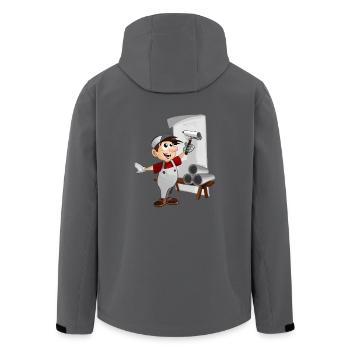 tapezierer maler paperhanger decorator upholsterer - Recycelte Männer Softshell-Jacke von Stanley/Stella - Anthrazit - Hinten - AI Model Male 185 light (185cm)
