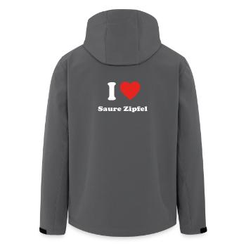 Bayern basst bier bayrisch Saure Zipfel - Recycelte Männer Softshell-Jacke von Stanley/Stella - Anthrazit - Hinten - AI Model Male 185 light (185cm)
