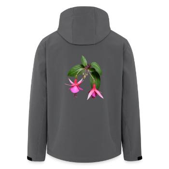 blumen fuchsia fuchsie flowers garten - Recycelte Männer Softshell-Jacke von Stanley/Stella - Anthrazit - Hinten - AI Model Male 185 light (185cm)