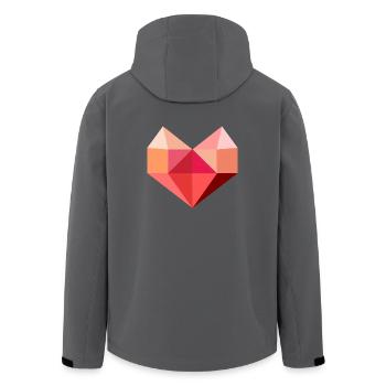 Herz rosa - Recycelte Männer Softshell-Jacke von Stanley/Stella - Anthrazit - Hinten - AI Model Male 185 light (185cm)