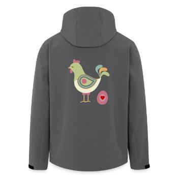 Huhn mit Osterei - Recycelte Männer Softshell-Jacke von Stanley/Stella - Anthrazit - Hinten - AI Model Male 185 light (185cm)