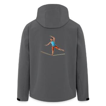Slackliner - Slackline-Liebhaber - Recycelte Männer Softshell-Jacke von Stanley/Stella - Anthrazit - Hinten - AI Model Male 185 light (185cm)