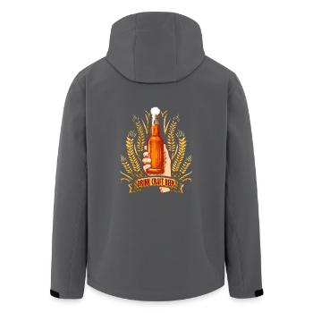 Trink Craftbier - Recycelte Männer Softshell-Jacke von Stanley/Stella - Anthrazit - Hinten - AI Model Male 185 light (185cm)