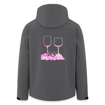 Weingläser Weinrebe Weinblatt - Recycelte Männer Softshell-Jacke von Stanley/Stella - Anthrazit - Hinten - AI Model Male 185 light (185cm)