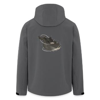 Guitar - Gitarre - Recycelte Männer Softshell-Jacke von Stanley/Stella - Anthrazit - Hinten - AI Model Male 185 light (185cm)