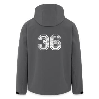 36 - Recycelte Männer Softshell-Jacke von Stanley/Stella - Anthrazit - Hinten - AI Model Male 185 light (185cm)