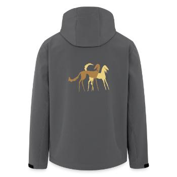 Zwei Salukis - Recycelte Männer Softshell-Jacke von Stanley/Stella - Anthrazit - Hinten - AI Model Male 185 light (185cm)