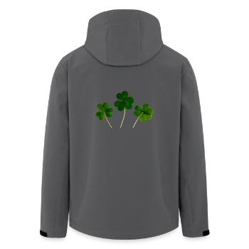 kleeblatt glueck shamrock luck four leaf clover32 - Recycelte Männer Softshell-Jacke von Stanley/Stella - Anthrazit - Hinten - AI Model Male 185 light (185cm)