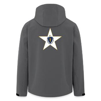 Massachusetts Fan T-Shirt – Stylisch & Einzigartig - Recycelte Männer Softshell-Jacke von Stanley/Stella - Anthrazit - Hinten - AI Model Male 185 light (185cm)