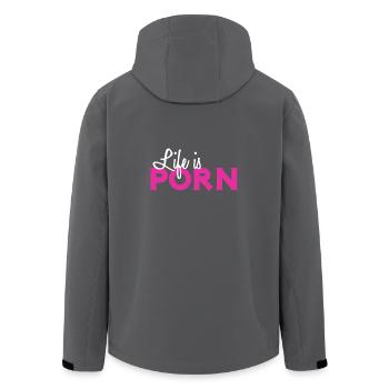 Life is Porn - Recycelte Männer Softshell-Jacke von Stanley/Stella - Anthrazit - Hinten - AI Model Male 185 light (185cm)