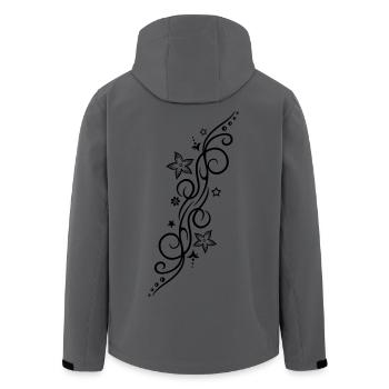 Sternen Tattoo mit Blumen, sehr filigran - Recycelte Männer Softshell-Jacke von Stanley/Stella - Anthrazit - Hinten - AI Model Male 185 light (185cm)