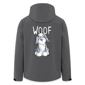 Woof Bearded Collie - Beardie - Geschenk - Comic - Recycelte Männer Softshell-Jacke von Stanley/Stella - Anthrazit - Hinten - AI Model Male 185 light (185cm)