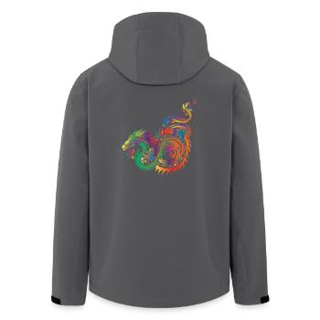 regenbogen sonne wolken wetter rainbow sun cloud53 - Recycelte Männer Softshell-Jacke von Stanley/Stella - Anthrazit - Hinten - AI Model Male 185 light (185cm)