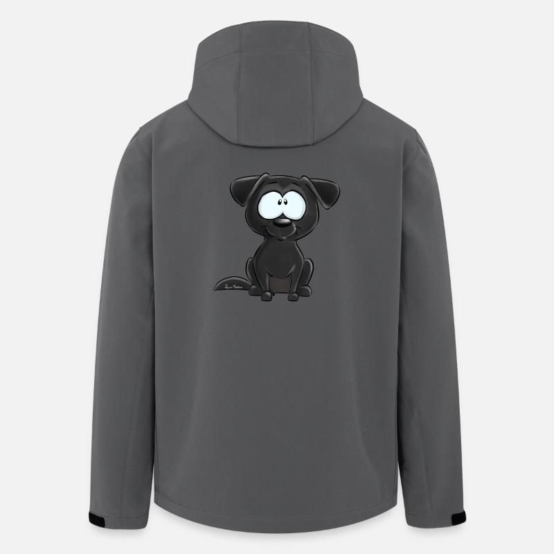 Schwarzer Labrador - Recycelte Männer Softshell-Jacke von Stanley/Stella - Anthrazit