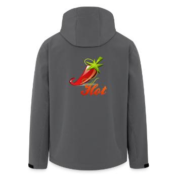 Chili Peperoni Hot Scharf Koch - Recycelte Männer Softshell-Jacke von Stanley/Stella - Anthrazit - Hinten - AI Model Male 185 light (185cm)