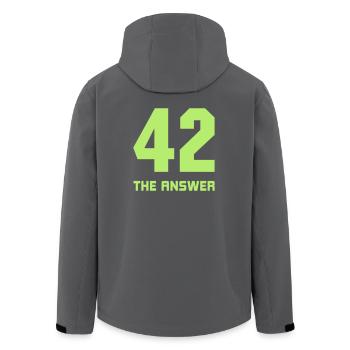 42, the Answer Antwort Galaxis Science Fiction UFO - Recycelte Männer Softshell-Jacke von Stanley/Stella - Anthrazit - Hinten - AI Model Male 185 light (185cm)