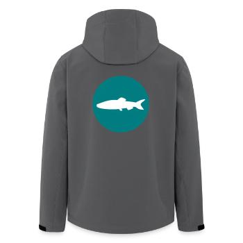 Fisch - Recycelte Männer Softshell-Jacke von Stanley/Stella - Anthrazit - Hinten - AI Model Male 185 light (185cm)