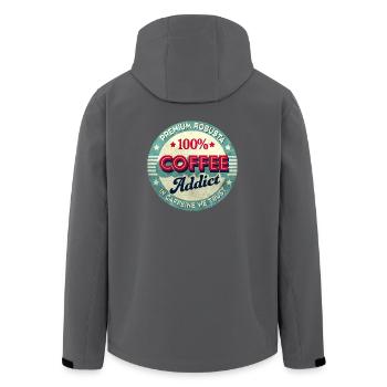 Coffee Addict - Recycelte Männer Softshell-Jacke von Stanley/Stella - Anthrazit - Hinten - AI Model Male 185 light (185cm)