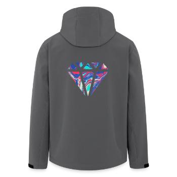 Schlichtes buntes Diamanten Design/Symbol - Recycelte Männer Softshell-Jacke von Stanley/Stella - Anthrazit - Hinten - AI Model Male 185 light (185cm)