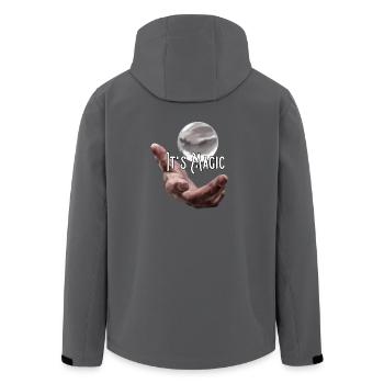 Hand mit Kugel, magic, Magie - Recycelte Männer Softshell-Jacke von Stanley/Stella - Anthrazit - Hinten - AI Model Male 185 light (185cm)