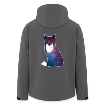 Fuchs mit Sternenhimmel, Space, Galaxy, Weltall - Recycelte Männer Softshell-Jacke von Stanley/Stella - Anthrazit - Hinten - AI Model Male 185 light (185cm)