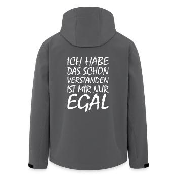 ich habe das schon verstanden ist mir nur egal - Recycelte Männer Softshell-Jacke von Stanley/Stella - Anthrazit - Hinten - AI Model Male 185 light (185cm)