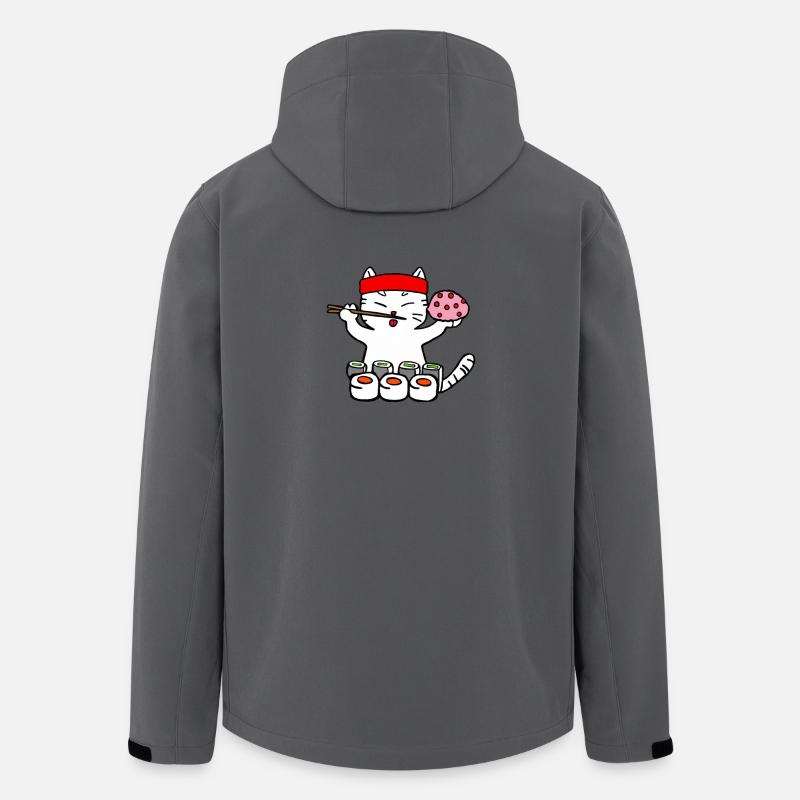 Cat eats sushi with chopsticks - Men’s Recycled Softshell Jacket by Stanley/Stella - anthracite