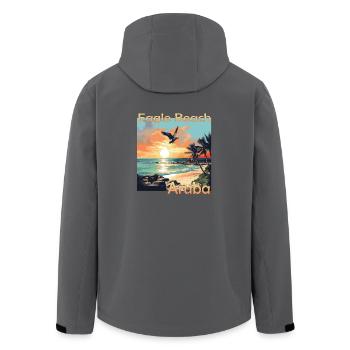 Sommerspaß auf Aruba: Entspannung am Eagle Beach - Recycelte Männer Softshell-Jacke von Stanley/Stella - Anthrazit - Hinten - AI Model Male 185 light (185cm)