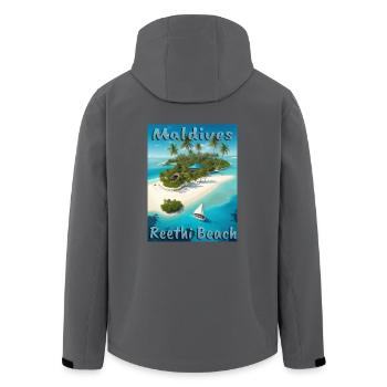 Sommerträume auf den Malediven: Entspannung am Ree - Recycelte Männer Softshell-Jacke von Stanley/Stella - Anthrazit - Hinten - AI Model Male 185 light (185cm)