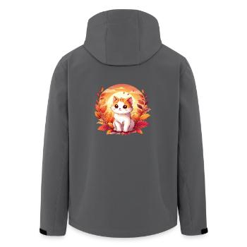 Herbstkatze auf buntem Laub: Ein entspannendes und - Recycelte Männer Softshell-Jacke von Stanley/Stella - Anthrazit - Hinten - AI Model Male 185 light (185cm)