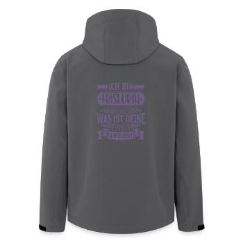 Ich bin Friseurin Was ist deine Superkraft - Recycelte Männer Softshell-Jacke von Stanley/Stella - Anthrazit - Hinten - AI Model Male 185 light (185cm)