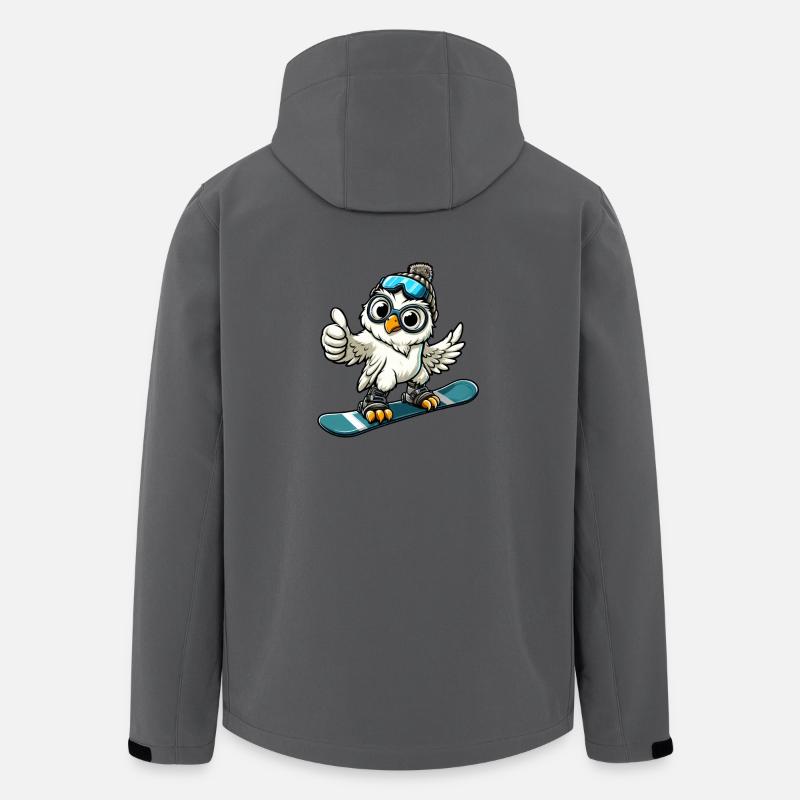Eule Snowboarder Winterabenteuer - Recycelte Männer Softshell-Jacke von Stanley/Stella - Anthrazit