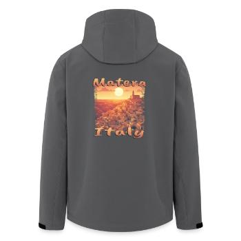 Matera Italien Altstadt Sunset Grunge Design - Recycelte Männer Softshell-Jacke von Stanley/Stella - Anthrazit - Hinten - AI Model Male 185 light (185cm)